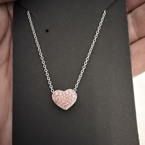 Swarovski pink crystal heart necklace
